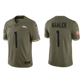K.J. Hamler Denver Broncos Olive 2022 Salute To Service Limited Jersey