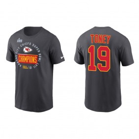 Kadarius Toney Kansas City Chiefs Anthracite Super Bowl LVII Champions Locker Room Trophy Collection T-Shirt