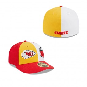 Men's Kansas City Chiefs Gold Red 2023 Sideline Low Profile 59FIFTY Fitted Hat