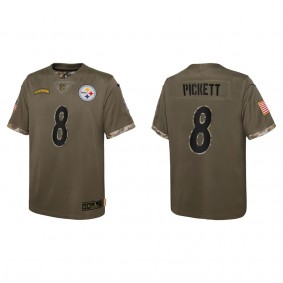 Kenny Pickett Youth Pittsburgh Steelers Olive 2022 Salute To Service Limited Jersey