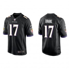 Men's Baltimore Ravens Kenyan Drake Black Game Jersey