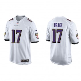 Men's Baltimore Ravens Kenyan Drake White Game Jersey