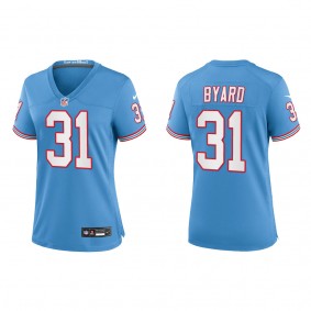 Kevin Byard Women Tennessee Titans Light Blue Oilers Throwback Alternate Game Jersey