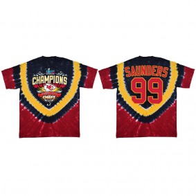Khalen Saunders Kansas City Chiefs Red Super Bowl LVII Champions Shield Tie Dye T-Shirt