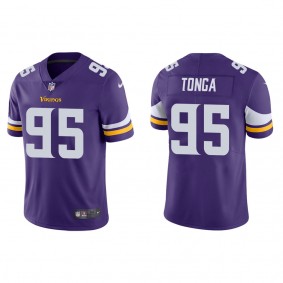 Men's Minnesota Vikings Khyiris Tonga Purple Vapor Limited Jersey