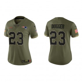 Kyle Dugger Women's New England Patriots Olive 2022 Salute To Service Limited Jersey