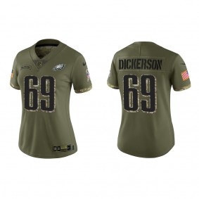 Landon Dickerson Women's Philadelphia Eagles Olive 2022 Salute To Service Limited Jersey