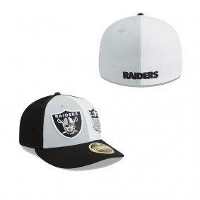 Men's Las Vegas Raiders Gray Black 2023 Sideline Low Profile 59FIFTY Fitted Hat