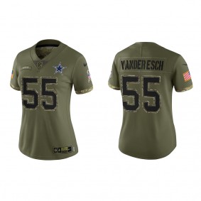 Leighton Vander Esch Women's Dallas Cowboys Olive 2022 Salute To Service Limited Jersey