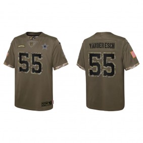 Leighton Vander Esch Youth Dallas Cowboys Olive 2022 Salute To Service Limited Jersey