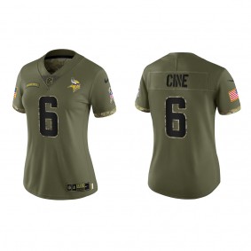 Lewis Cine Women's Minnesota Vikings Olive 2022 Salute To Service Limited Jersey