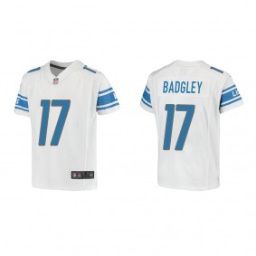 Youth Detroit Lions Michael Badgley White Game Jersey