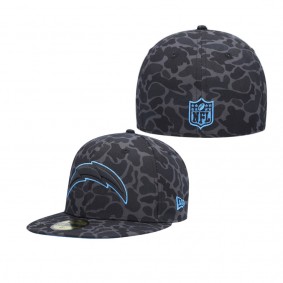 Men's Los Angeles Chargers Black Amoeba Camo 59FIFTY Fitted Hat