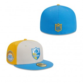 Men's Los Angeles Chargers Cream Powder Blue 2023 Sideline Historic 59FIFTY Fitted Hat