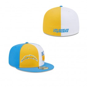 Men's Los Angeles Chargers Gold Powder Blue 2023 Sideline 59FIFTY Fitted Hat