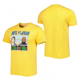 Men's Los Angeles Chargers Justin Herbert & Keenan Allen Homage Gold NFL Jam Tri-Blend T-Shirt