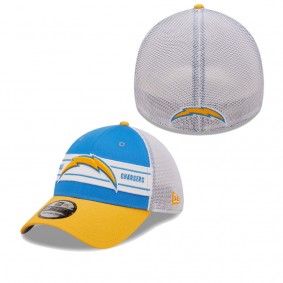 Men's Los Angeles Chargers Powder Blue Gold Team Banded 39THIRTY Flex Hat
