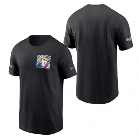 Men's Los Angeles Rams Black 2023 NFL Crucial Catch Sideline Tri-Blend T-Shirt
