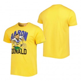 Men's Los Angeles Rams Aaron Donald Homage Gold Caricature Player Tri-Blend T-Shirt