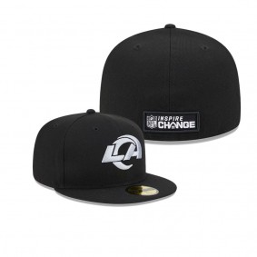Men's Los Angeles Rams Black 2023 Inspire Change 59FIFTY Fitted Hat