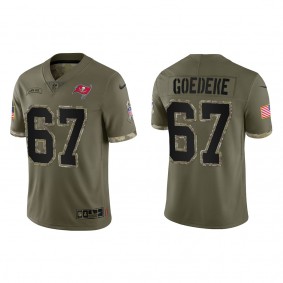 Luke Goedeke Tampa Bay Buccaneers Olive 2022 Salute To Service Limited Jersey