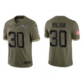 Mack Wilson New England Patriots Olive 2022 Salute To Service Limited Jersey