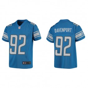 Youth Detroit Lions Marcus Davenport Blue Game Jersey
