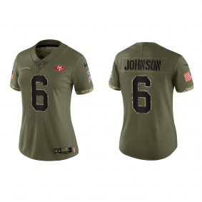 Marcus Johnson Women's San Francisco 49ers Olive 2022 Salute To Service Limited Jersey