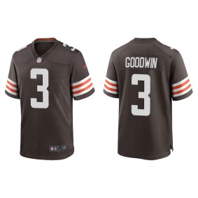 Men's Cleveland Browns Marquise Goodwin Brown Game Jersey