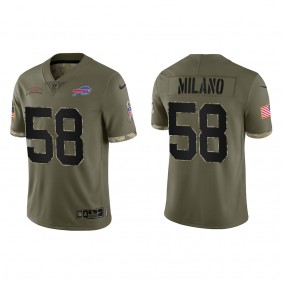 Matt Milano Buffalo Bills Olive 2022 Salute To Service Limited Jersey