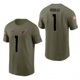 Men's Arizona Cardinals Kyler Murray Olive 2022 Salute To Service Name & Number T-Shirt