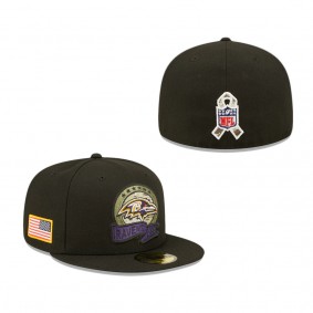 Men's Baltimore Ravens Black 2022 Salute To Service 59FIFTY Fitted Hat