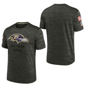 Men's Baltimore Ravens Brown 2022 Salute to Service Velocity Team T-Shirt