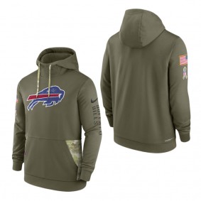 Men's Buffalo Bills Olive 2022 Salute to Service Therma Performance Pullover Hoodie