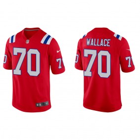 Men's Caedan Wallace New England Patriots Red Alternate Game Jersey