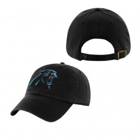 Mens Carolina Panthers Brand Black Cleanup Adjustable Hat