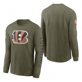 Men's Cincinnati Bengals Olive 2022 Salute To Service Long Sleeve T-Shirt