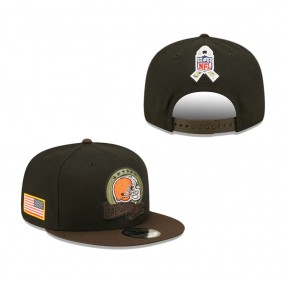 Men's Cleveland Browns Black Brown 2022 Salute To Service 9FIFTY Snapback Hat