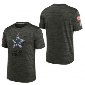 Men's Dallas Cowboys Brown 2022 Salute to Service Velocity Team T-Shirt