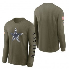 Men's Dallas Cowboys Olive 2022 Salute To Service Long Sleeve T-Shirt