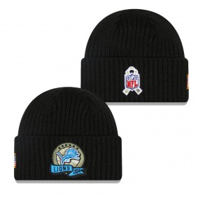 Men's Detroit Lions Black 2022 Salute To Service Knit Hat