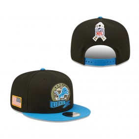 Men's Detroit Lions Black Blue 2022 Salute To Service 9FIFTY Snapback Hat