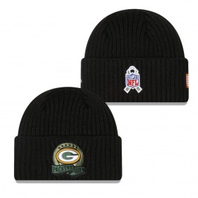 Men's Green Bay Packers Black 2022 Salute To Service Knit Hat