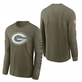 Men's Green Bay Packers Olive 2022 Salute To Service Long Sleeve T-Shirt