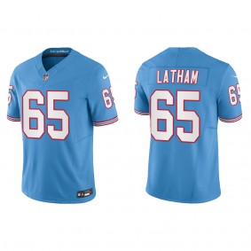 Men's JC Latham Tennessee Titans Light Blue Oilers Throwback Limited Jersey