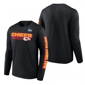 Men's Kansas City Chiefs Fanatics Branded Black Super Bowl LVII Star Trail Long Sleeve T-Shirt