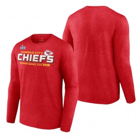 Men's Kansas City Chiefs Fanatics Branded Red Super Bowl LVII Vivid Striations Long Sleeve T-Shirt