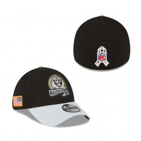 Men's Las Vegas Raiders Black 2022 Salute To Service 39THIRTY Flex Hat