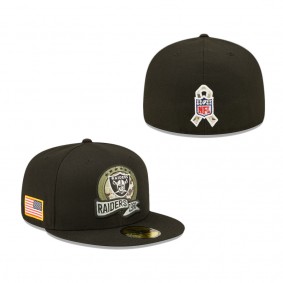 Men's Las Vegas Raiders Black 2022 Salute To Service 59FIFTY Fitted Hat