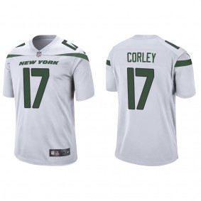 Men's Malachi Corley New York Jets White Game Jersey